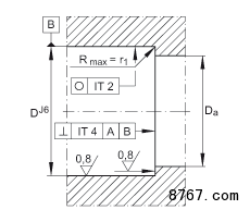 推力角接触球轴承 ZKLF50115-2RS, 双向，螺钉安装，两侧唇密封