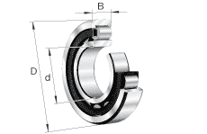 FAG 圆柱滚子轴承 NU2..-E, 主要尺寸依据 DIN 5412-1 标准的游动轴承,可分解,带保持架